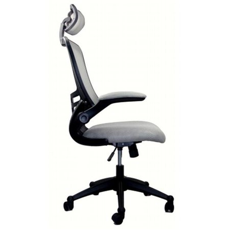 TECHNI MOBILI Techni Mobili RTA-80X5-SG Techni Mobili Executive High Back Chair with Headrest - Silver Grey RTA-80X5-SG